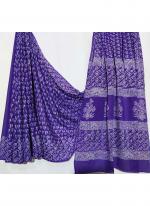 Cotton Purple Daily Wear Printed Saree